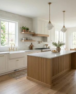Atelier d'artisanat intérieur avec deux artisans travaillant ensemble sur une pièce de mobilier en bois courbé